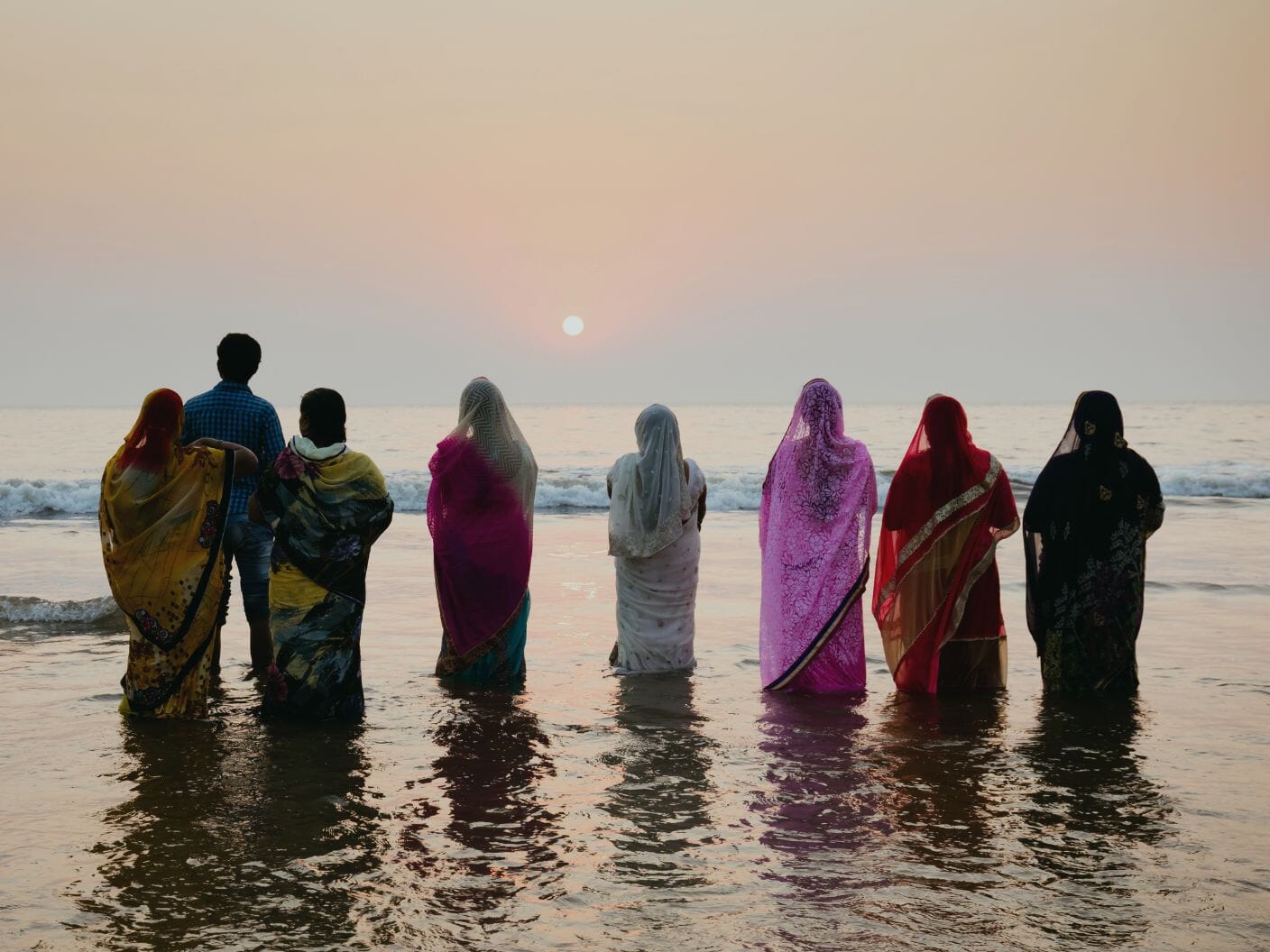 People standing in water - community engagement